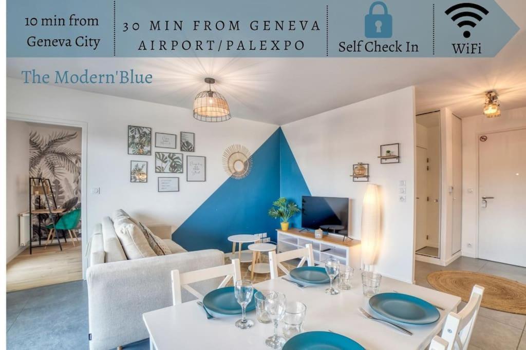 Appartement Modern'Blue - Gare Annemasse A 3Min-Geneve Acces Direct Extérieur photo